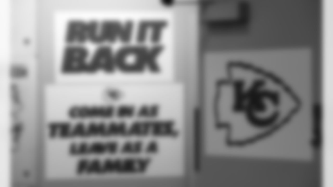 Locker room signage prior to an NFL football game against the New Orleans Saints, Sunday, Dec. 20, 2020 in New Orleans.