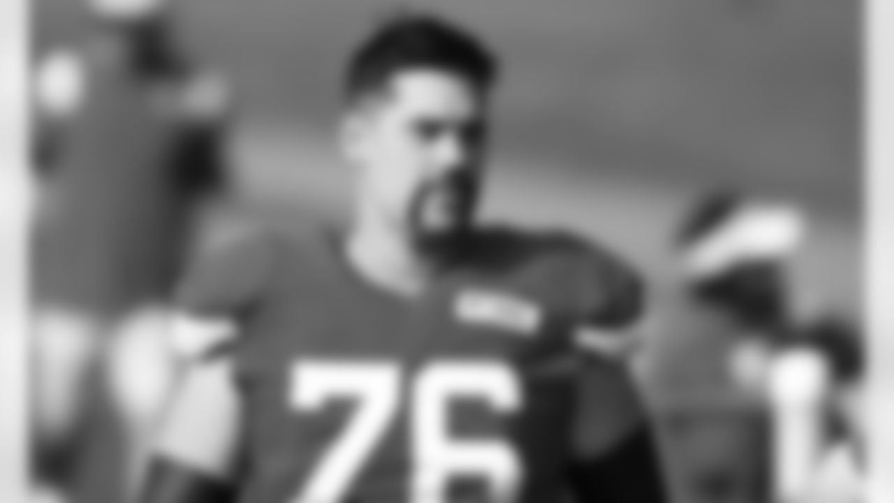 Kansas City Chiefs offensive guard Laurent Duvernay-Tardif (76) during training camp practice at Missouri Western State University.