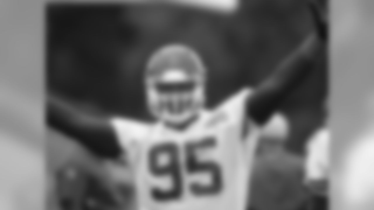 Kansas City Chiefs defensive tackle Chris Jones (95) during practice on 8/7/18 at Chiefs Training Camp at Missouri Western State University in St. Joseph, Missouri.