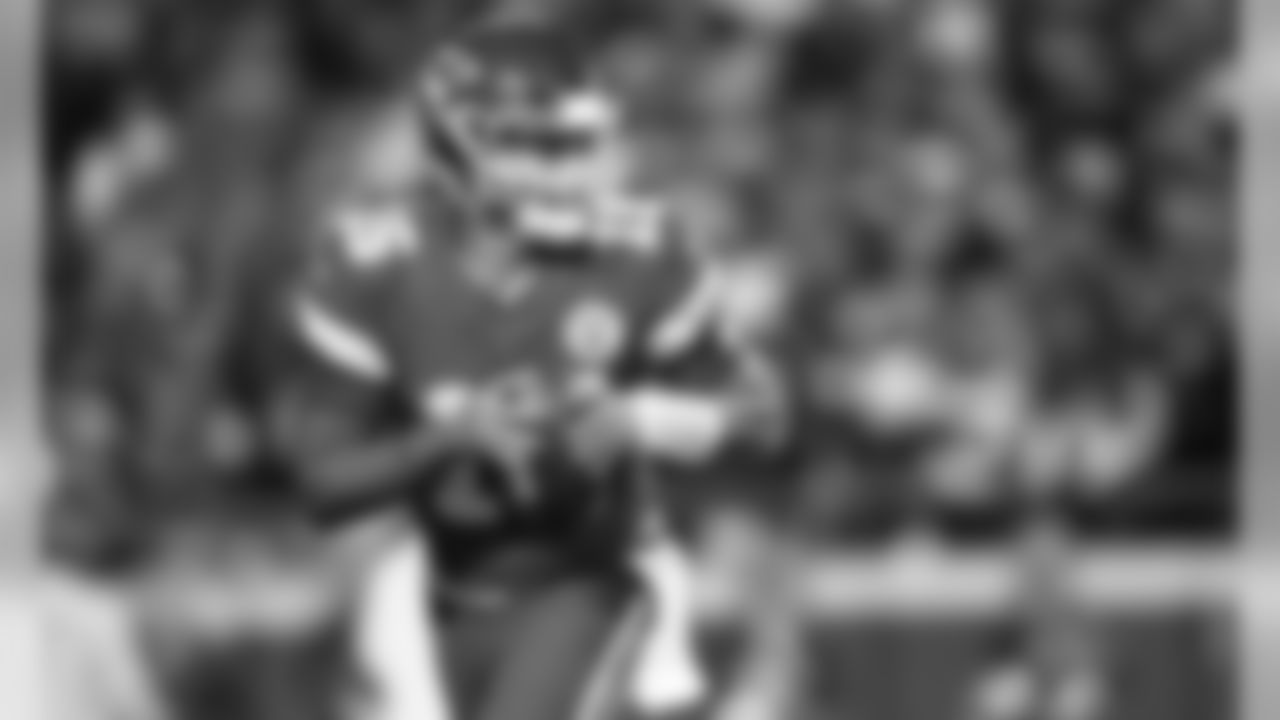 Kansas City Chiefs Quarterback Patrick Mahomes (15) during the Sunday Night Football game between the Kansas City Chiefs and the Indianapolis Colts at Arrowhead Stadium on October 6, 2019.