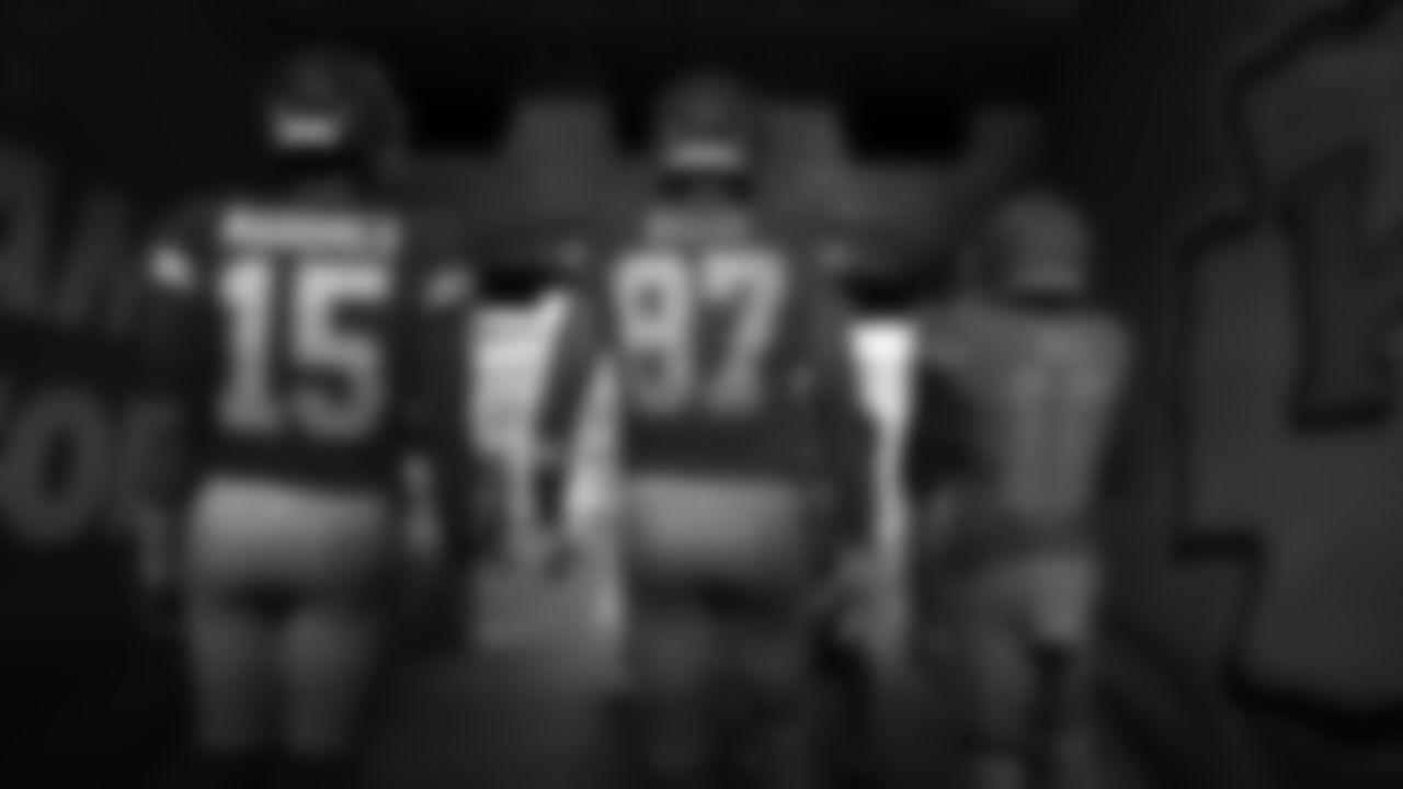 Kansas City Chiefs in the tunnel prior to an NFL football game against the Green Bay Packers, Sunday, November 7, 2021 in Kansas City.