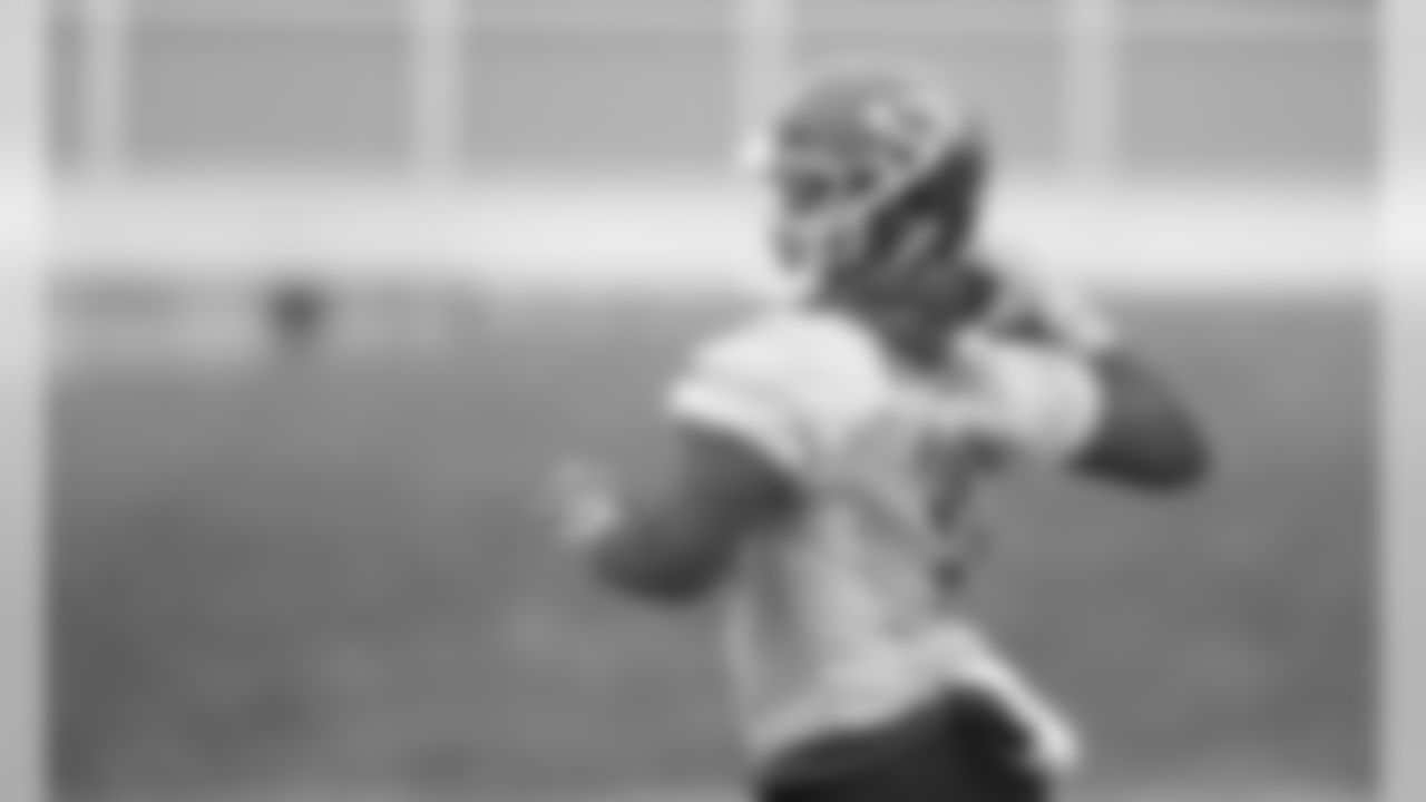 The Kansas City Chiefs practice in preparation for Sunday's AFC Championship game against the Tennessee Titans.