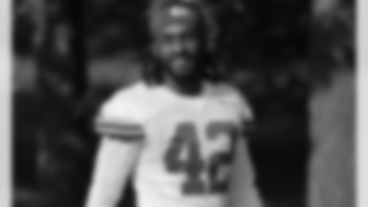 Kansas City Chiefs defensive back Manny Patterson (42) during rookie training camp at Missouri Western State University.