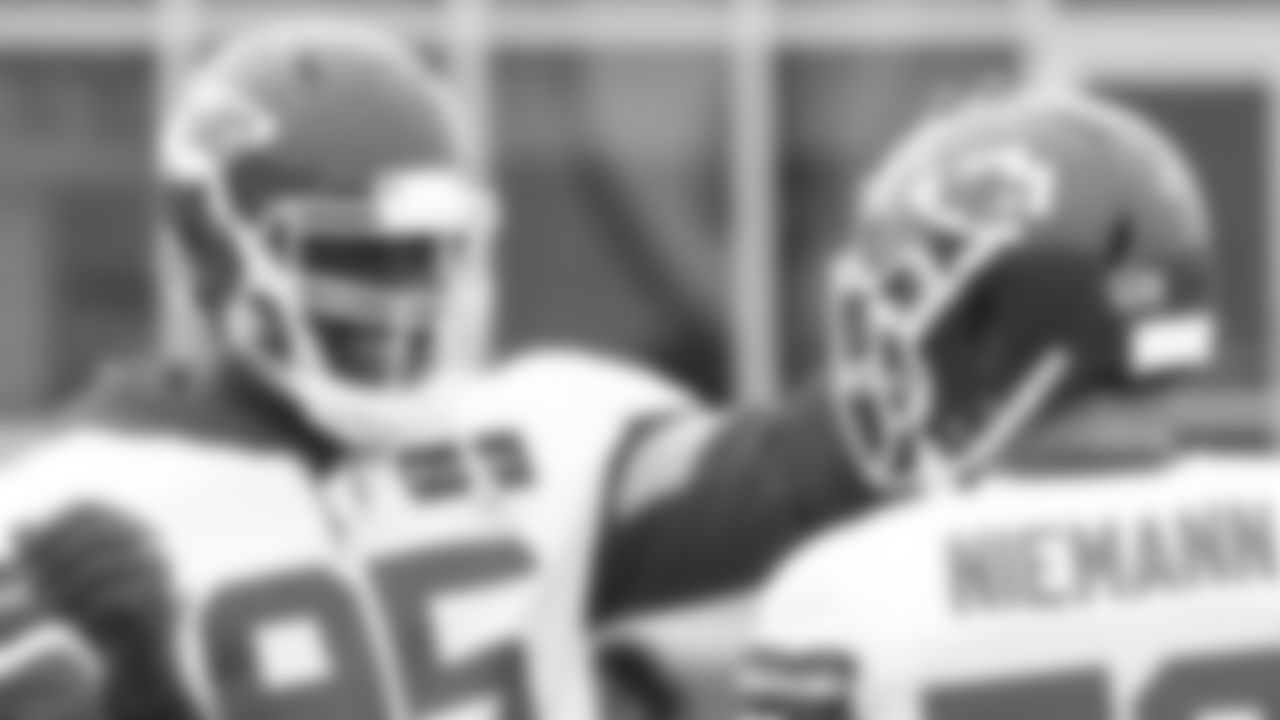 Kansas City Chiefs defensive end Chris Jones (95) during practice for week nine against the Green Bay Packers.