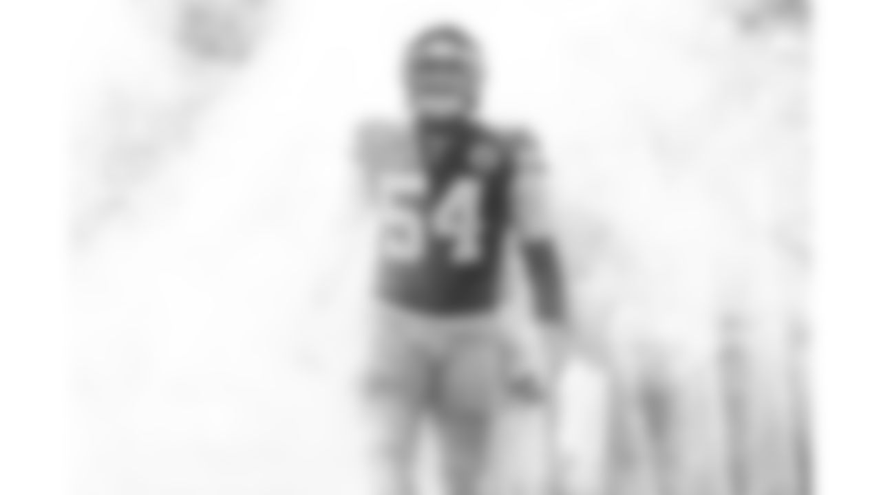 Kansas City Chiefs linebacker Damien Wilson (54) prior to a football game between the Kansas City Chiefs and the Houston Texans at Arrowhead Stadium on October 13, 2019.