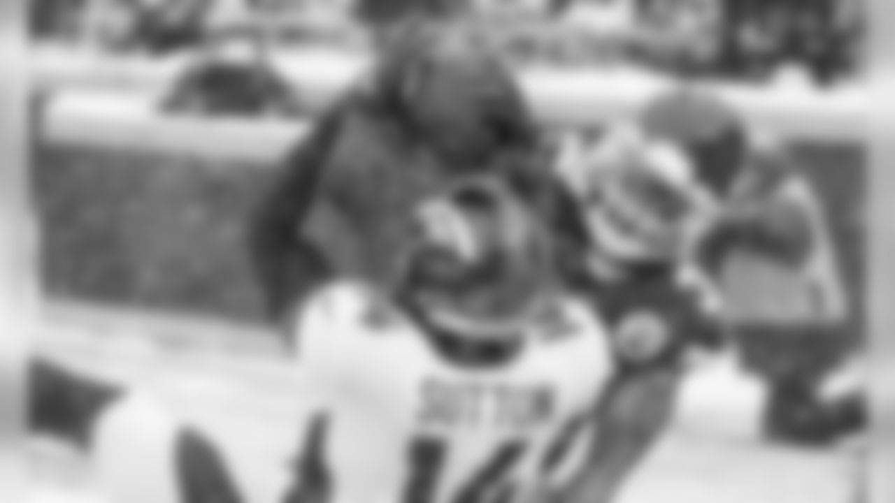 Kansas City Chiefs Safety Tyrann Mathieu (32) knocks the ball out of Denver Broncos Wide Receiver Courtland Sutton (14) in the end zone during the game between the Kansas City Chiefs and the Denver Broncos at Arrowhead Stadium on December 15, 2019.