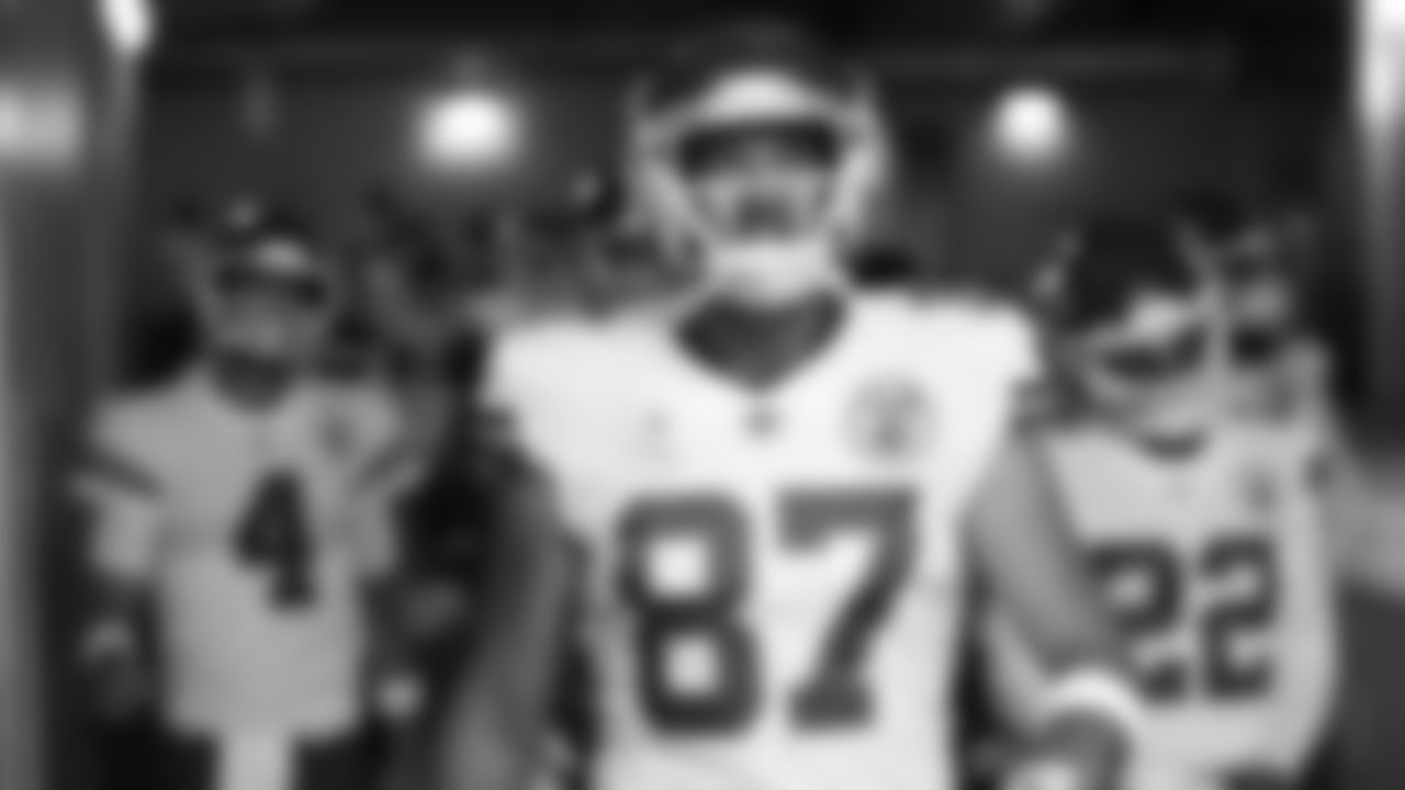 Kansas City Chiefs tight end Travis Kelce (87) during an NFL football game against the Tennessee Titans at Nissan Stadium, Sunday, October 24, 2021 in Nashville