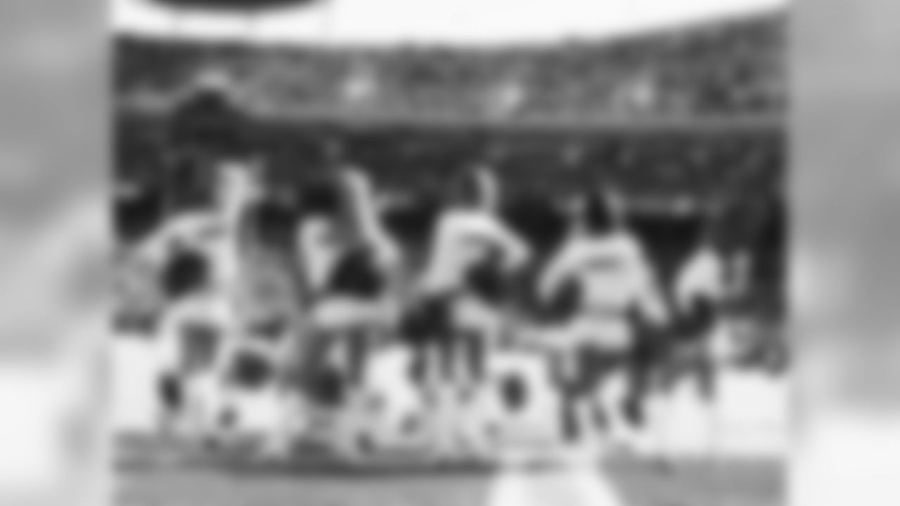 The Kansas City Chiefs cheerleaders pump up the crowd for the week eight game vs. Cleveland.