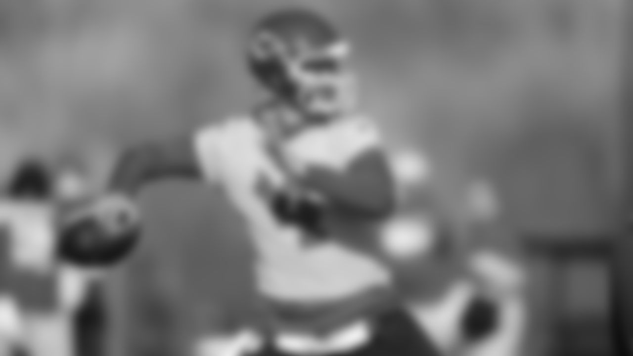 Kansas City Chiefs quarterback Chad Henne (4) passes the football during practice on Thursday, December 1, 2022.