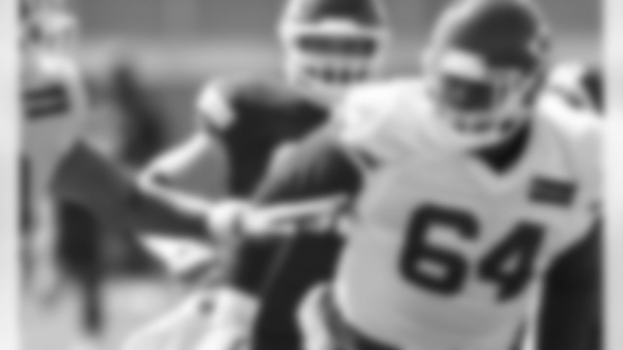 Kansas City Chiefs Defensive Tackle Mike Pennel (64) during practice at the University of Kansas Training facility.