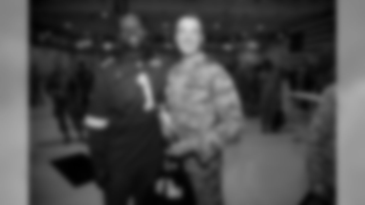 Chiefs wide receivers, cheerleaders and KC Wolf toured several hangars housing A-10 Warthogs and a B-2 Stealth Bomber and met with service men and women to sign autographs and thank them for their service.