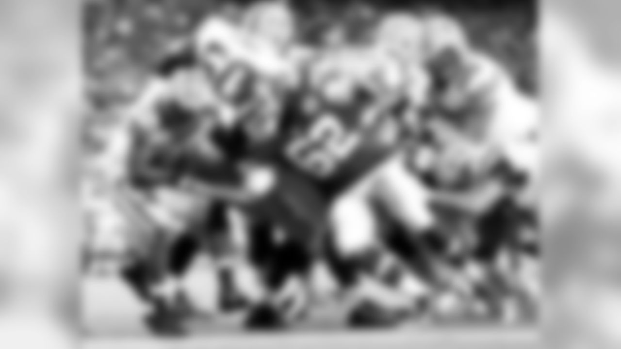 Kansas City Chiefs defensive lineman Josh Martin (62) attempts a goal line tackle during the 08-29-13 preseason game vs. Green Bay.