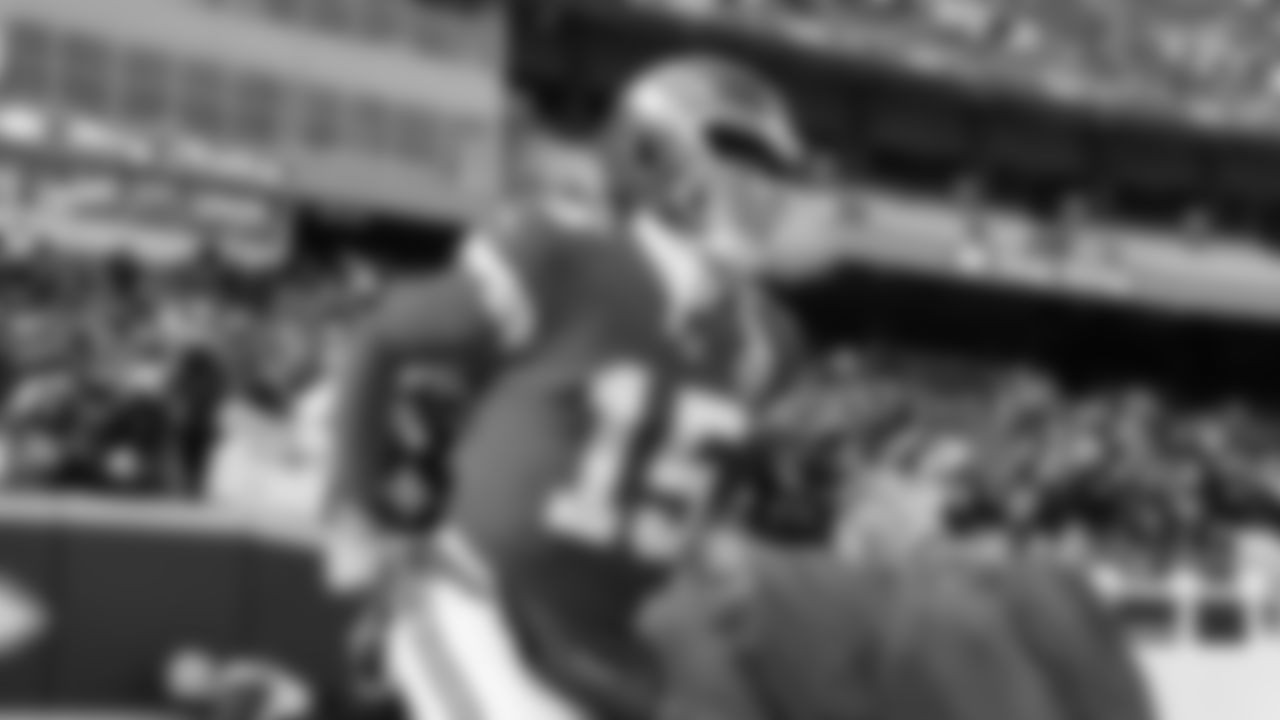 Kansas City Chiefs quarterback Patrick Mahomes (15) takes the field for warm-ups prior to an NFL football game against the Seattle Seahawks, Saturday, December 24, 2022 in Kansas City.