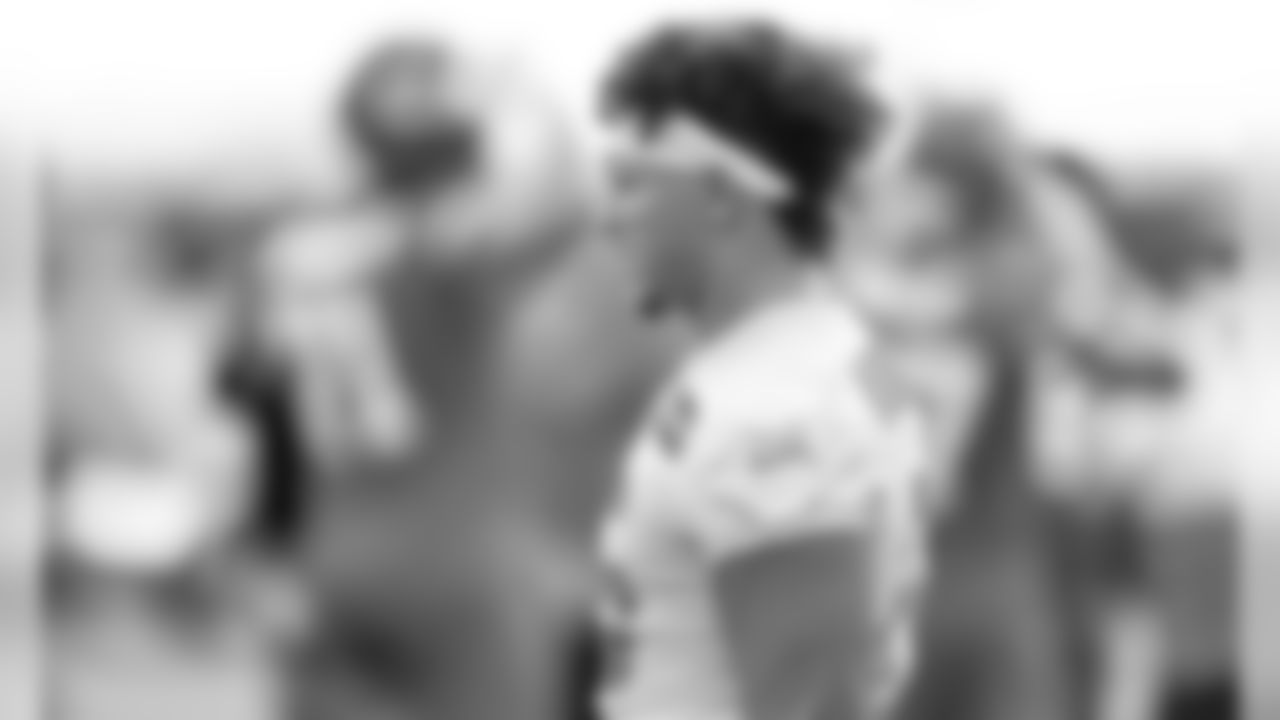 Kansas City Chiefs Quarterback Patrick Mahomes (15) during practice on Saturday at The University Of Kansas Training Facility on August 11, 2020.