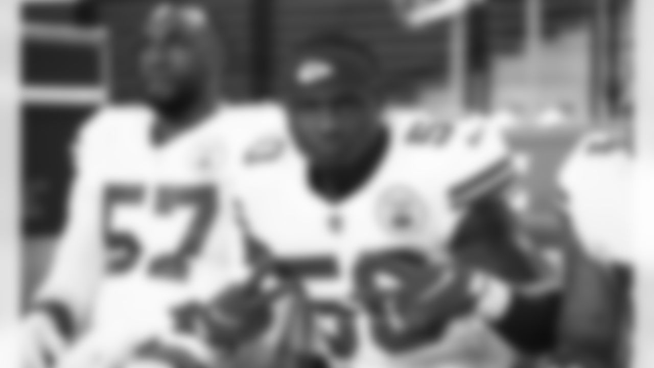 Kansas City Chiefs linebacker Willie Gay Jr. (50) prior to an NFL football game against the Las Vegas Raiders at Allegiant Stadium on November 22, 2020