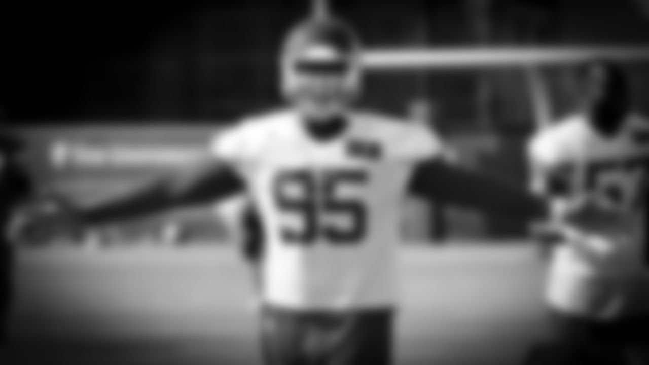 Kansas City Chiefs Defensive Tackle Chris Jones (95)during practice at The University of Kansas Health System Training complex.