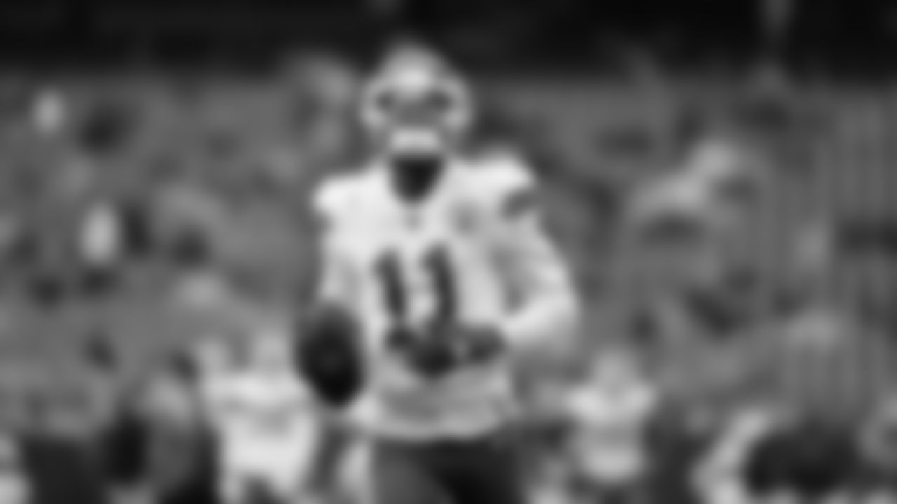 Kansas City Chiefs wide receiver Marquez Valdes-Scantling (11) prior to an NFL football game against the Houston Texans, Sunday, December 18, 2022 in Houston.