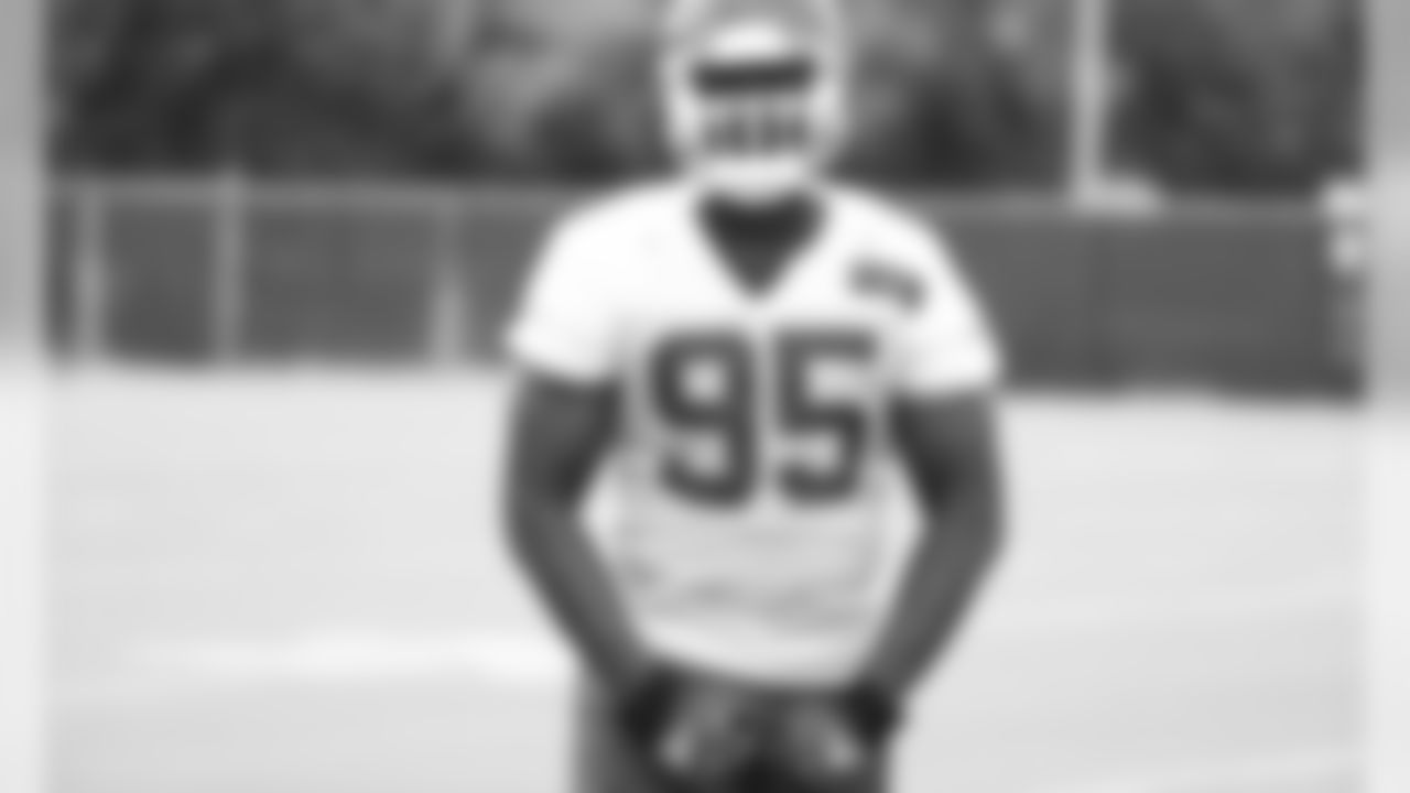 Kansas City Chiefs Defensive Tackle Chris Jones (95) during a 2019 practice at The University of Kansas Health System Training Complex in Kansas City, MO.