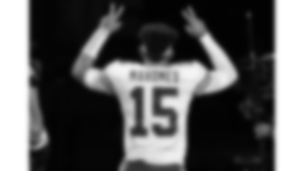 Kansas City Chiefs Quarterback Patrick Mahomes (15) celebrates after an NFL Football game against the Tampa Bay Buccaneers, Sunday November 30, 2020 in Tampa Bay.