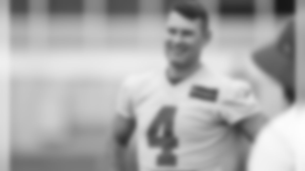 Kansas City Chiefs Quarterback Chad Henne (4) during practice on Saturday at The University Of Kansas Training Facility on August 11, 2020.