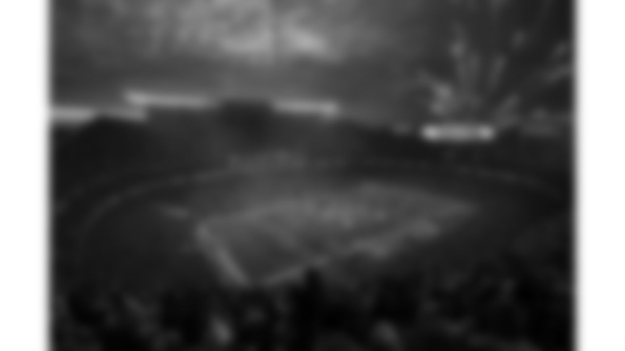 A view of GEHA Field at Arrowhead Stadium at the end of the National Anthem prior to the divisional playoff football game against the Buffalo Bills, Sunday, January 23, 2022 in Kansas City. (Sam Lutz/Kansas City Chiefs via AP)