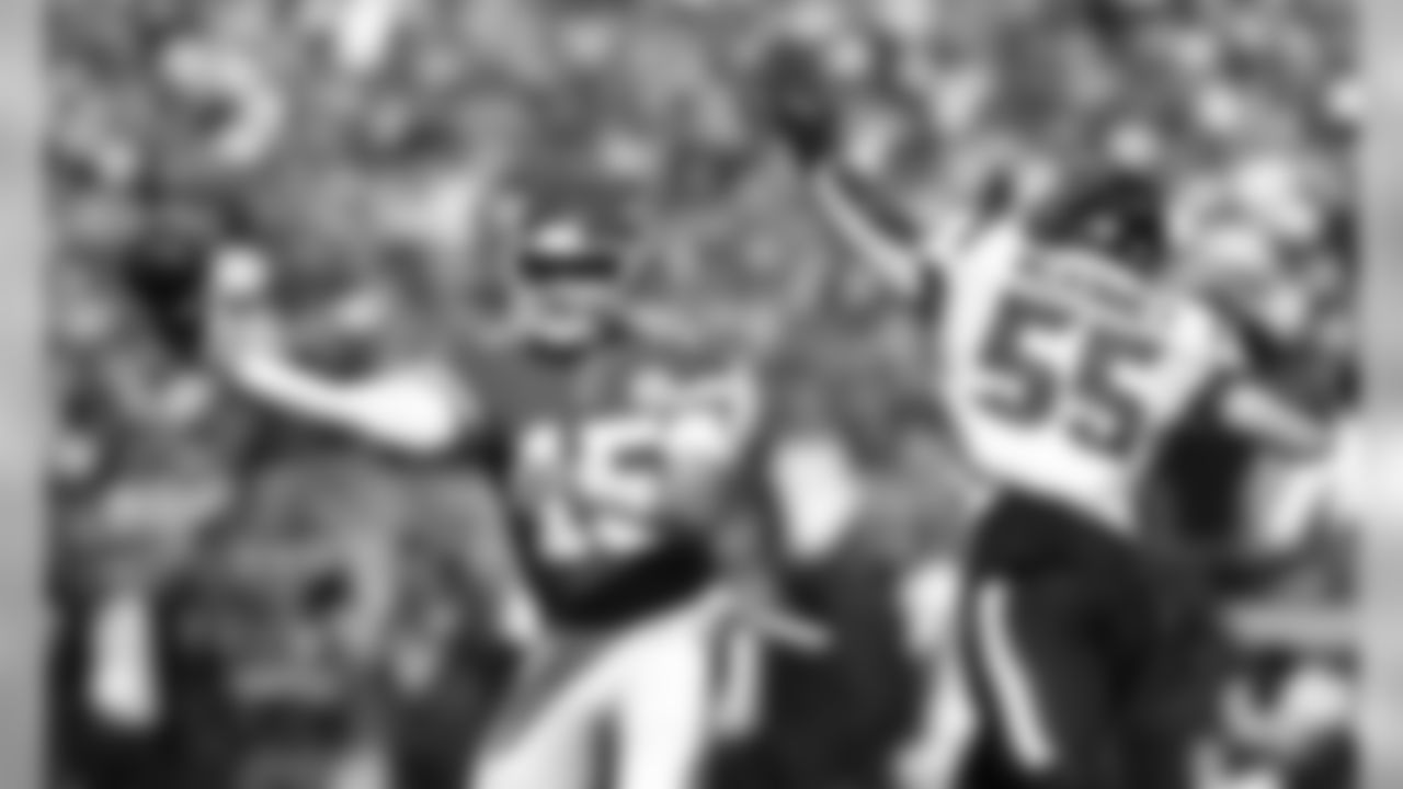 Kansas City Chiefs Quarterback Patrick Mahomes (15) during the game between the game between the Kansas City Chiefs and the Houston Texans on October 13, 2019 at Arrowhead Stadium.