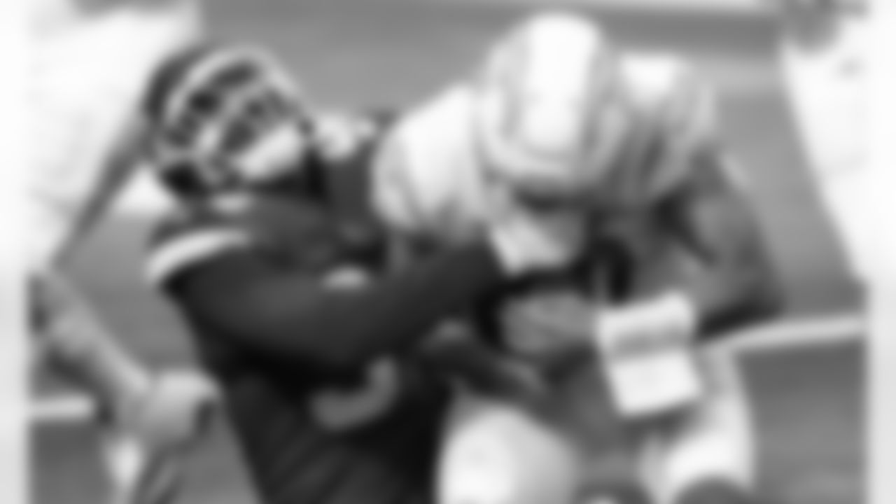 Kansas City Chiefs Defensive End Taco Charlton (94) sacks QB Justin Herbert against the Los Angeles Chargers on Sunday September 20, 2020.
