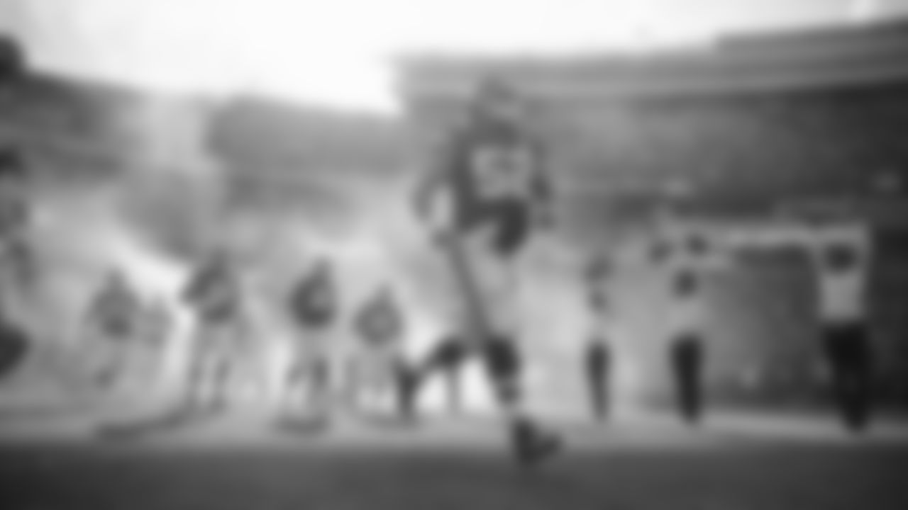 Kansas City Chiefs center Creed Humphrey (52) runs out with the team for introductions prior to the AFC Championship football game against the Cincinnati Bengals, Sunday, January 30, 2022.