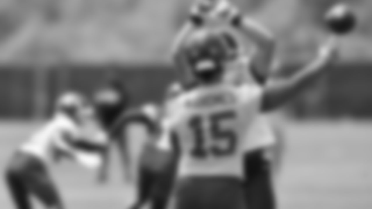 Kansas City Chiefs quarterback Patrick Mahomes (15) at day 3 of OTAs on Wednesday, May 24th, 2023 in Kansas City Missouri.