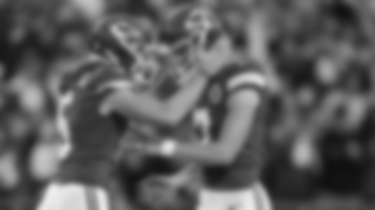 Kansas City Chiefs punter Tommy Townsend (5) and kicker Harrison Butker (7) during an NFL football game against the Green Bay Packers, Sunday, November 7, 2021 in Kansas City.