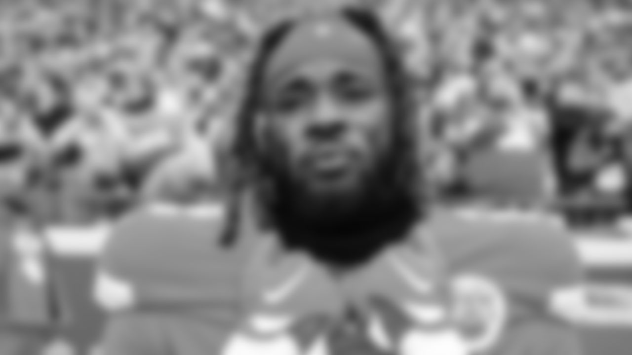 Kansas City Chiefs running back Ronald Jones (2) on the sideline prior to an NFL football game against the Jacksonville Jaguars, Saturday January 21, 2023 in Kansas City.