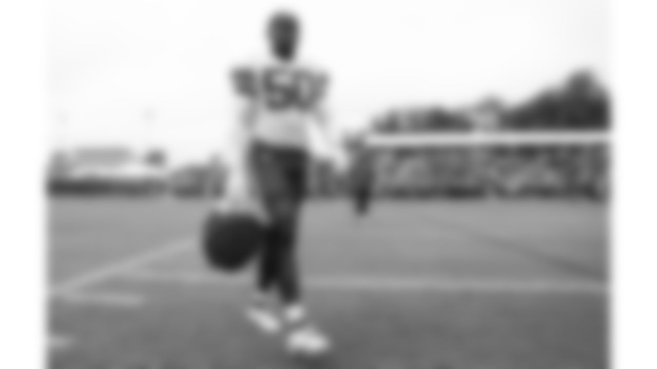 Kansas City Chiefs linebacker Willie Gay Jr. (50) walks on to the field at Kansas City Chiefs Training Camp in St. Joseph, MO on Friday, August 4, 2023.