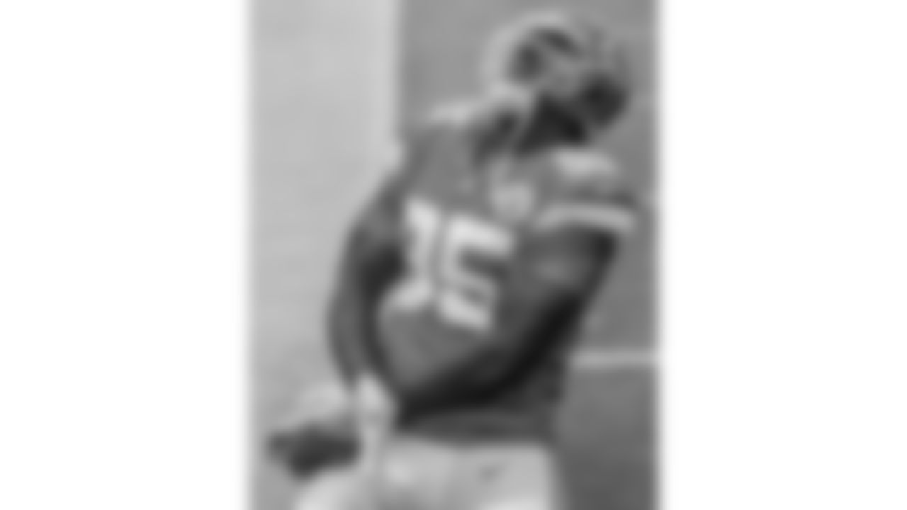 Kansas City Chiefs Defensive Tackle Chris Jones (95) yells during run outs prior to an NFL Football game against the Carolina Panthers, Sunday November 8, 2020 in Kansas City.