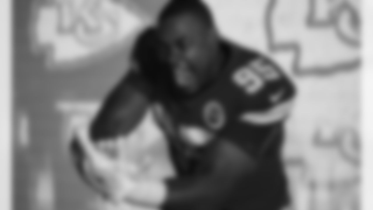 Kansas City Chiefs defensive end Chris Jones (95) during the Kansas City Chiefs Media Production Day 2021.