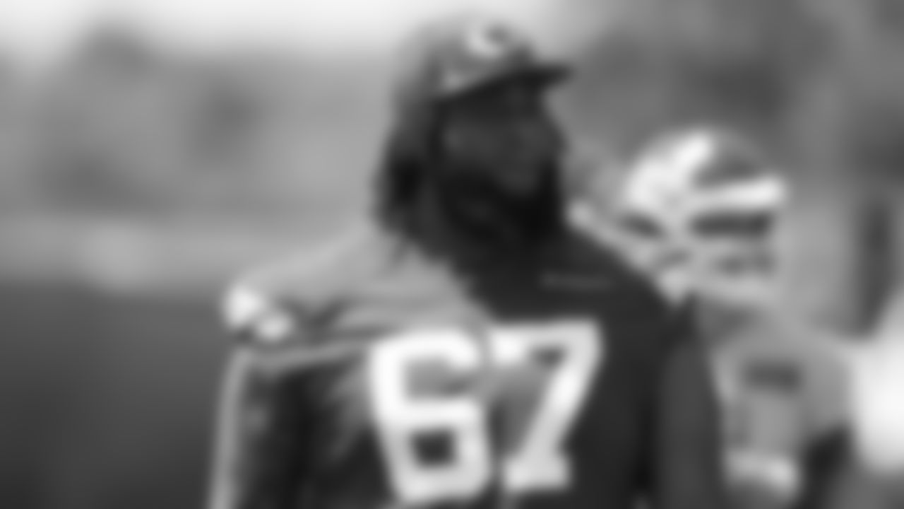 Kansas City Chiefs offensive tackle Lucas Niang (67) during day one at Kansas City Chiefs mini camp practice.