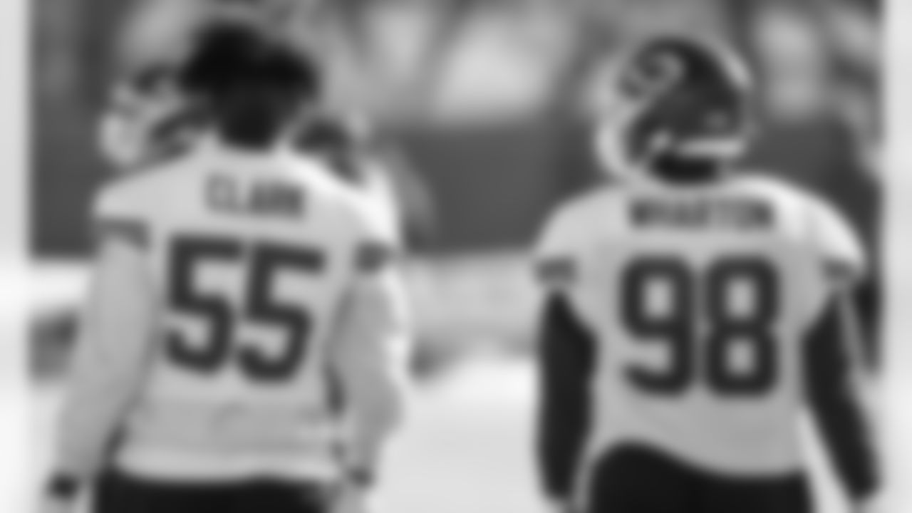 Kansas City Chiefs Defensive End Frank Clark (55) and Defensive Tackle Tershawn Wharton (98) at practice in preparation for this weeks AFC Championship game vs the Buffalo Bills.