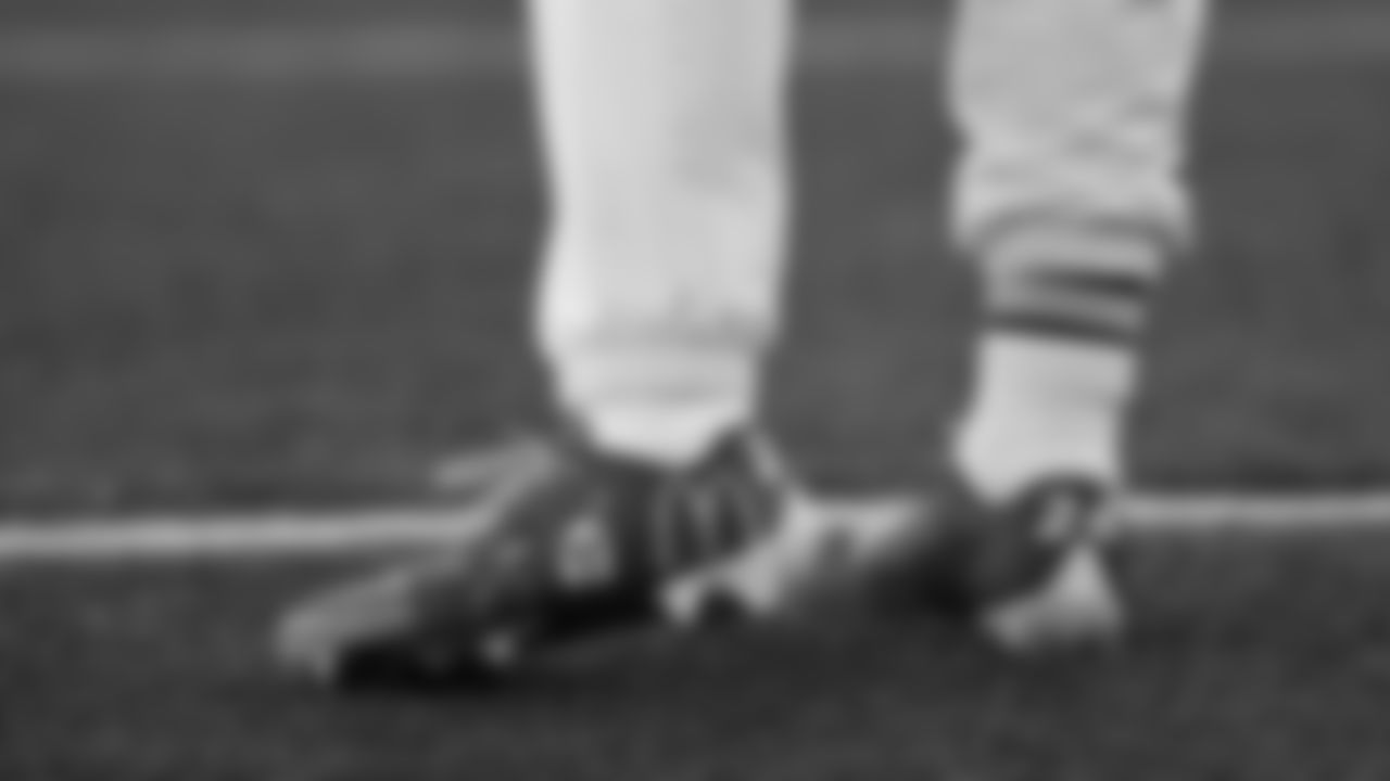 Kansas City Chiefs wide receiver Skyy Moore's custom cleats for the NFL's My Cause My Cleats initiative prior to an NFL football game against the Cincinnati Bengals, Sunday, December 4, 2022 in Cincinnati.