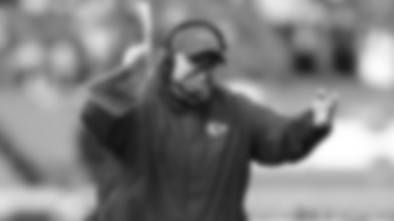 Kansas City Chiefs Head Coach Andy Reid talking to an official during an NFL Football game against the Atlanta Falcons, Sunday December 27, 2020 in Kansas City.