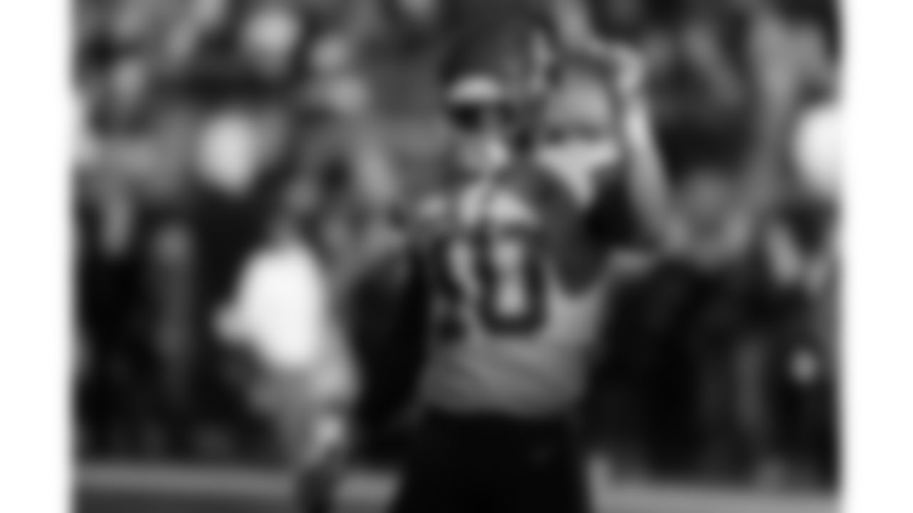 Kansas City Chiefs running back Isiah Pacheco (10) dances prior to an NFL football game against the Denver Broncos, Sunday, December 11, 2022 in Denver.