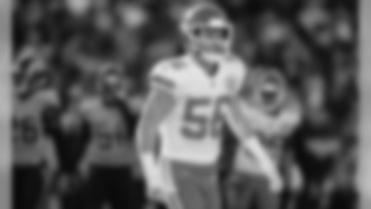 Kansas City Chiefs Linebacker Ben Niemann (56) during the football game between the Kansas City Chiefs and the Tennessee Titans at Nissan Stadium on November 10, 2019.