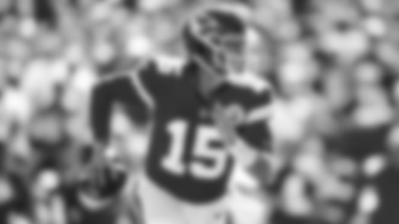 Kansas City Chiefs quarterback Patrick Mahomes (15) during an NFL football game against the Los Angeles Chargers, Sunday, September 26, 2021 in Kansas City.