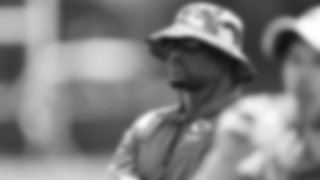 Kansas City Chiefs Offensive Assistant Coach Kevin Saxton at day 2 of OTAs on Tuesday, May 23rd, 2023 in Kansas City Missouri.