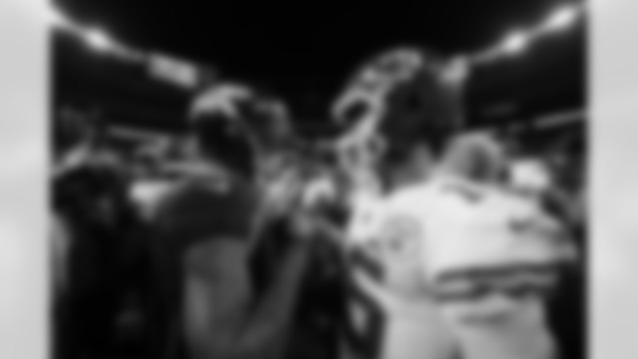 Kansas City Chiefs quarterback Patrick Mahomes (15) after an NFL football game against the Denver Broncos, Sunday, December 11, 2022 in Denver.