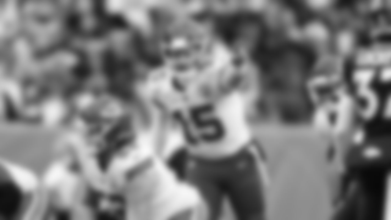 Kansas City Chiefs quarterback Patrick Mahomes (15) during an NFL football game against the Denver Broncos on Saturday, January 8, 2021 in Denver.