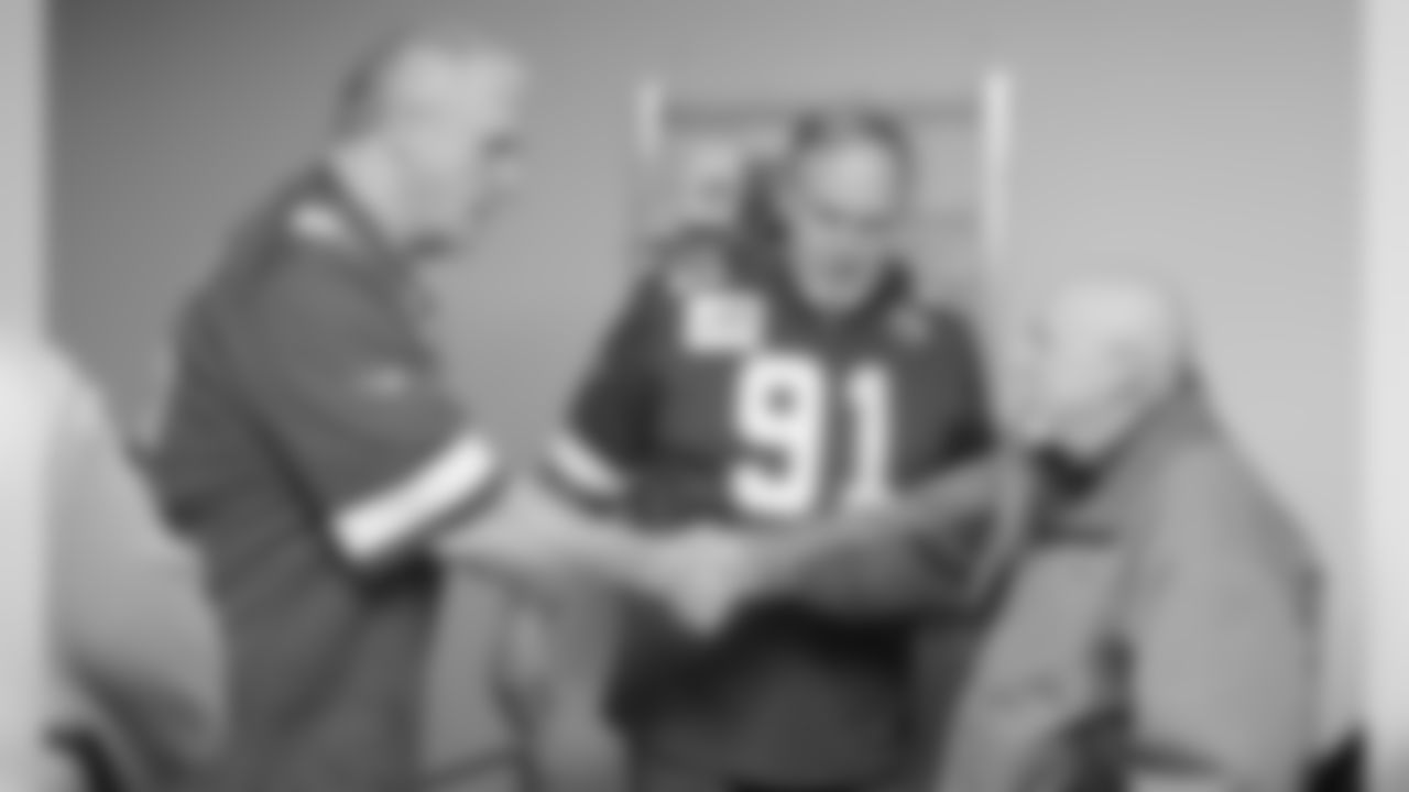 Chiefs Ambassadors mingle with patients at the VA Hospital on February 14, 2020.