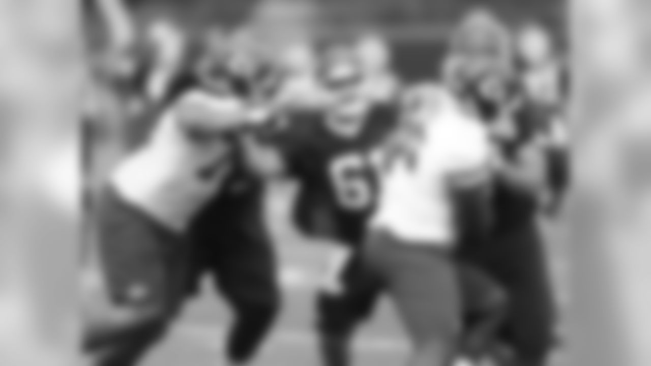 Mitch Morse, at Center blocking the run