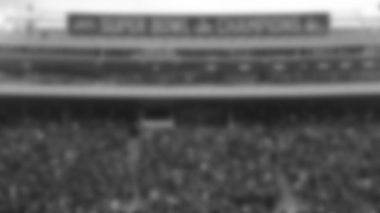 Super Bowl LVII banner reveal prior to the Week 1 NFL Football Game against the Detroit Lions on Thursday, September 7, 2023 at GEHA Field at Arrowhead Stadium.