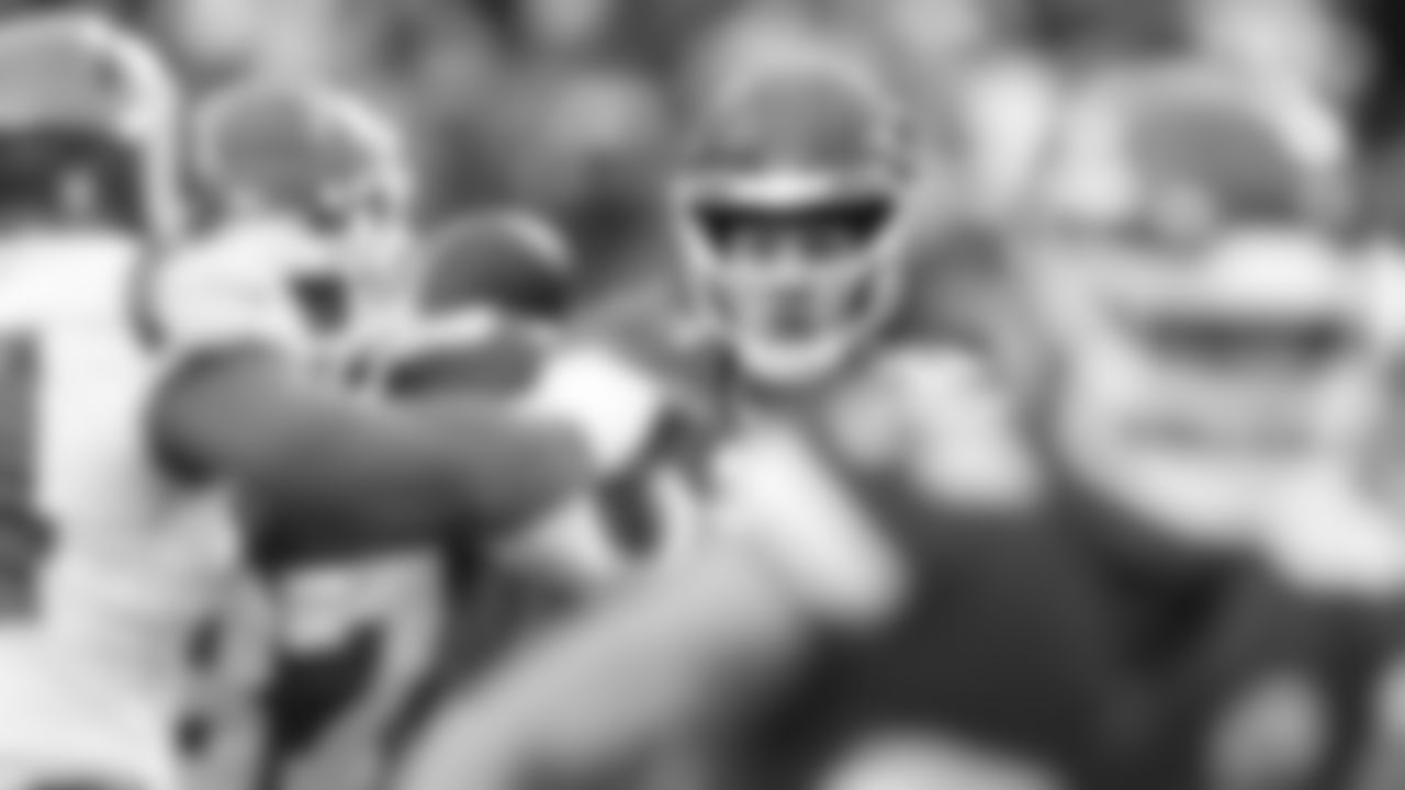 Kansas City Chiefs quarterback Patrick Mahomes (15) is back to pass during an NFL Football game against the Los Angeles Rams, Sunday Nov 27, 2022 in Kansas City MO.