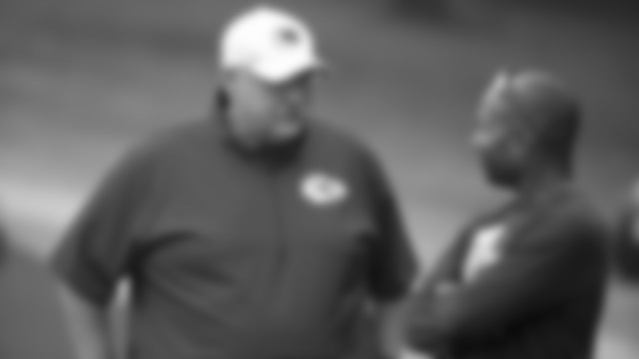 Kansas City Chiefs Head Coach Andy Reid before a 2019 Training Camp practice at Missouri Western State University in St. Joseph, MO.