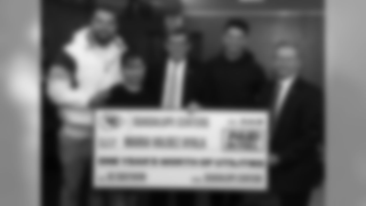 Pat Mahomes and Travis Kelce make a surprise visit to a family in need. While there, representatives from KC Southern and the Guadalupe Centers will inform the family that they will help pay for their home utilities for a year's duration via the Guadalupe Centers' Family Support Services programming. During the visit, Pat and Travis also brought along food and gifts for the family.